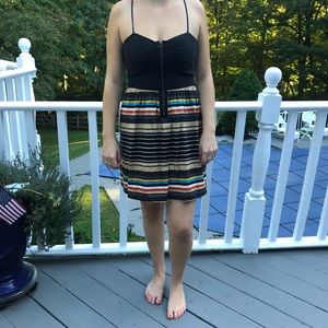 Front zipped, multi colored dress!